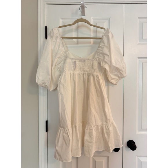 Banana Republic White Mini Baby Doll Dress - NWT Medium Petite - Picture 4 of 8